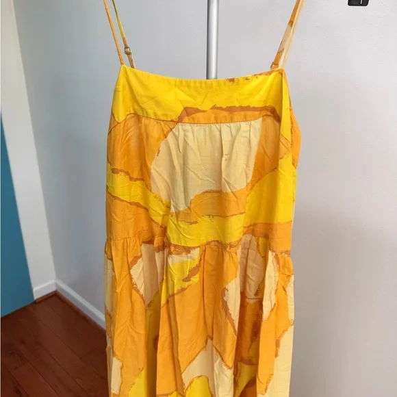 Simon Miller Yellow & Orange Abstract High Low Maxi Dress - Picture 4 of 10